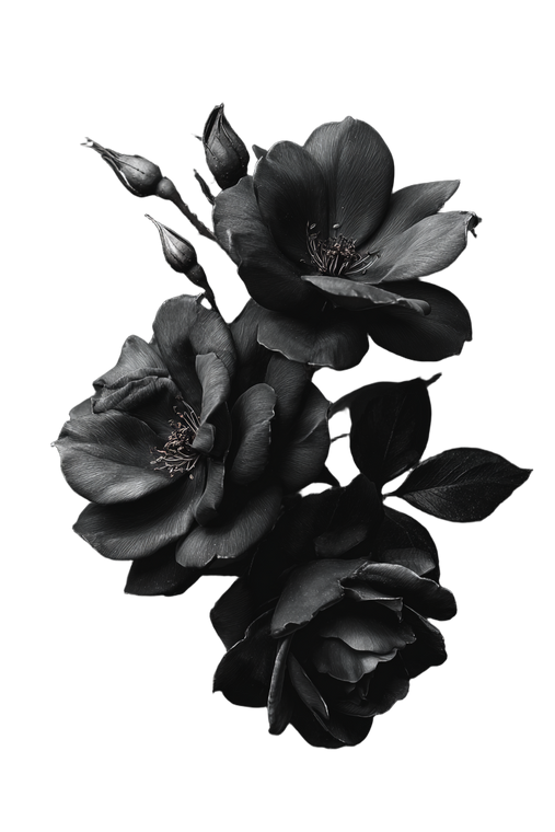 Dark Romance Flower Vinyl Car Decal Sticker – Waterproof & UV-Resistant 8.96"