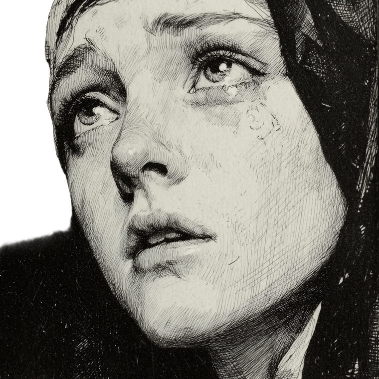 Crying Woman V16 Vinyl Car Decal Sticker – Waterproof & UV-Resistant 3.4133333333333336"