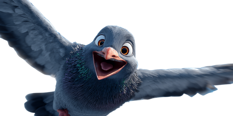 Smiling Flying Pigeon Vinyl Car Decal Sticker – Waterproof & UV-Resistant 5.12"