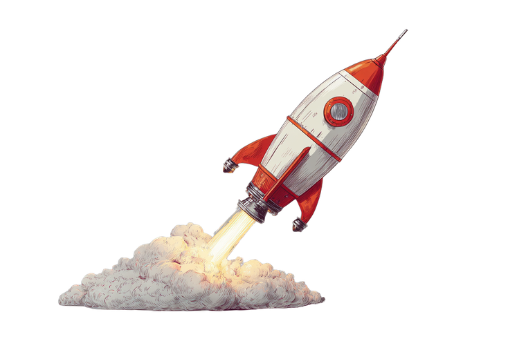Tintin Rocket Illustration Vinyl Car Decal Sticker – Waterproof & UV-Resistant 5.97333333333333
