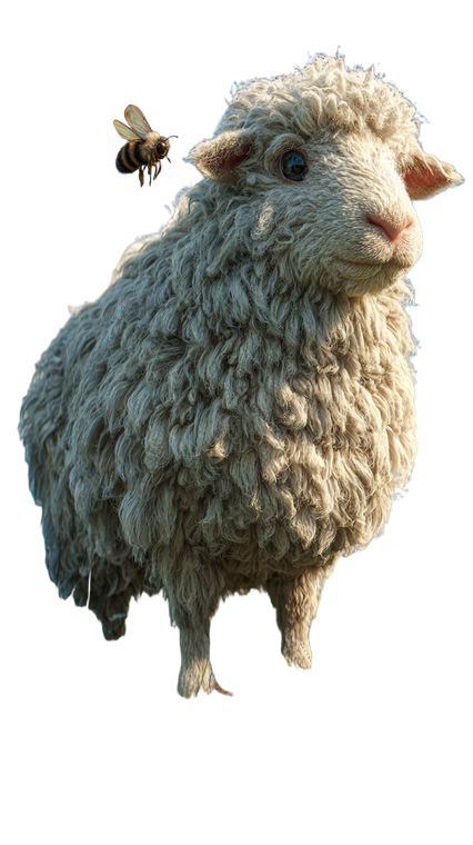 Sheep And Bee Vinyl Car Decal Sticker – Waterproof & UV-Resistant 9.706666666666667"