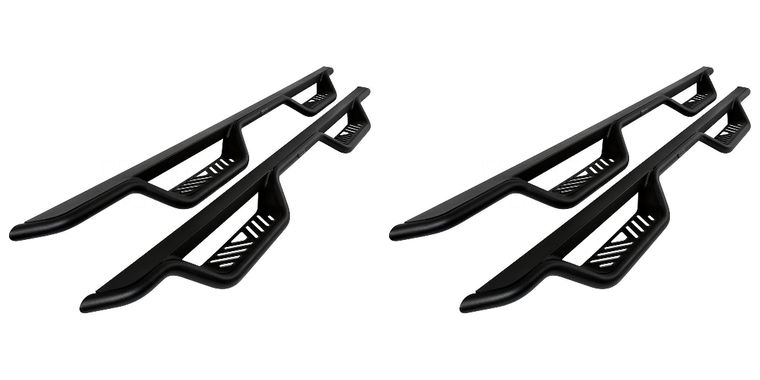 2x 2022-2023 Toyota Tundra Nerf Bar | Outlaw With Drop Down Steps Black Powder Coat Steel