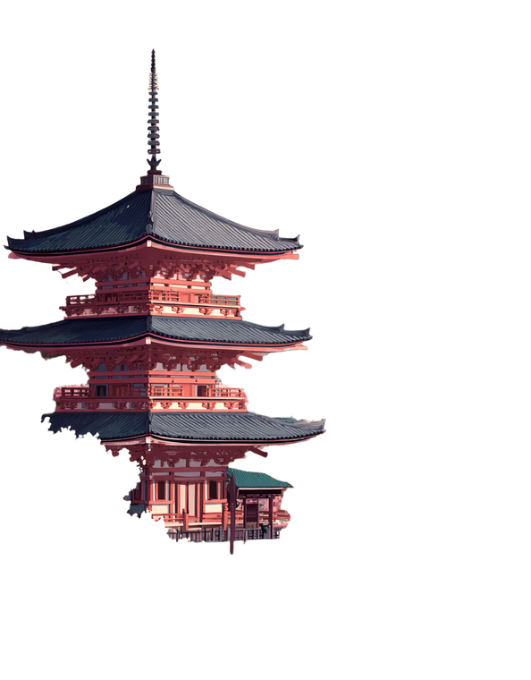 Kyoto Pagoda Illustration Vinyl Car Decal Sticker – Waterproof & UV-Resistant 8.32"