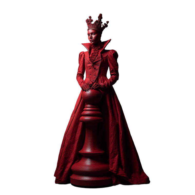 Red Chess Queen Vinyl Car Decal Sticker – Waterproof & UV-Resistant 3.4133333333333336"