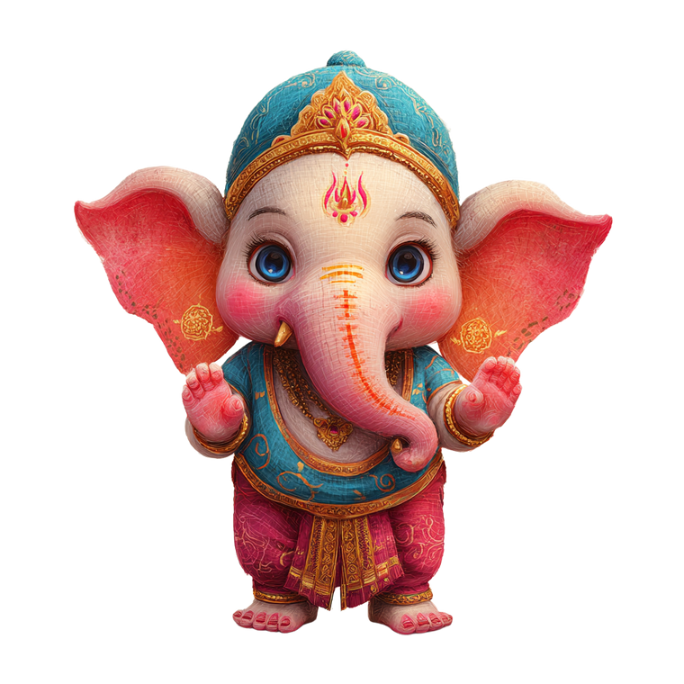 Baal Ganesh Illustration Vinyl Car Decal Sticker – Waterproof & UV-Resistant 3.4133333333333336"
