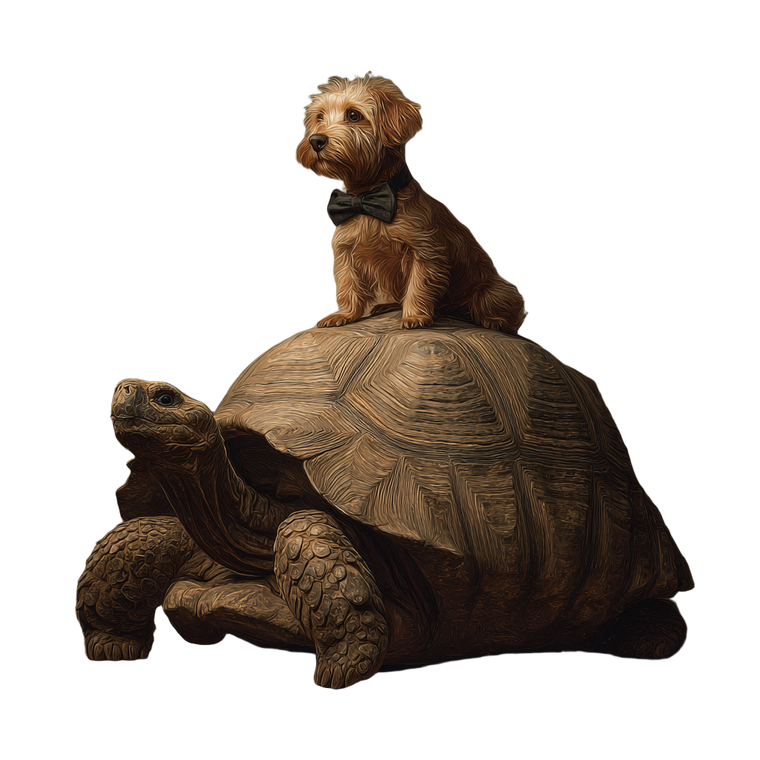 Terrier On Tortoise Vinyl Car Decal Sticker – Waterproof & UV-Resistant 6.826666666666667"