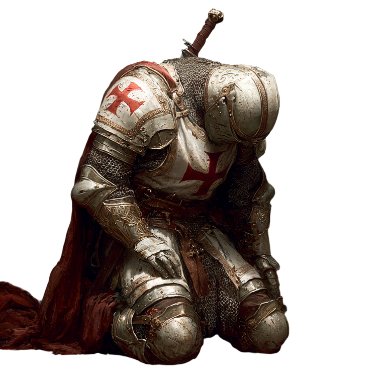 Knight Templar Praying Vinyl Car Decal Sticker – Waterproof & UV-Resistant 3.4133333333333336"