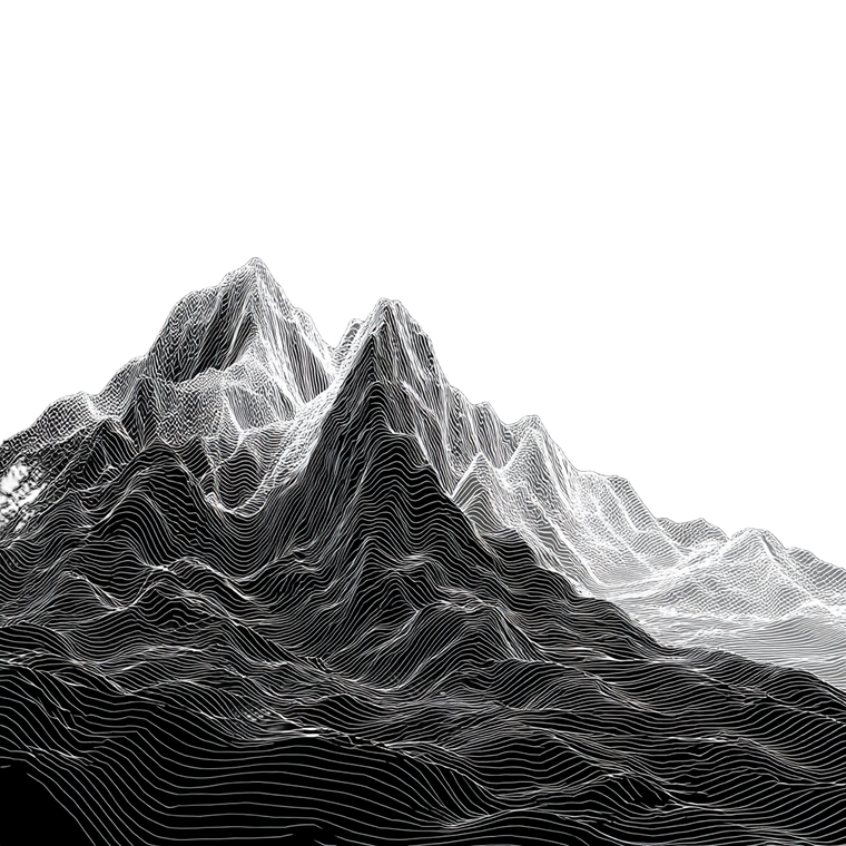 Mountain Line Drawing Vinyl Car Decal Sticker – Waterproof & UV-Resistant 6.826666666666667"