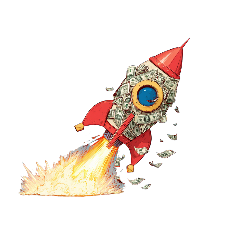 Cartoon Rocket Money Vinyl Car Decal Sticker – Waterproof & UV-Resistant 3.4133333333333336"