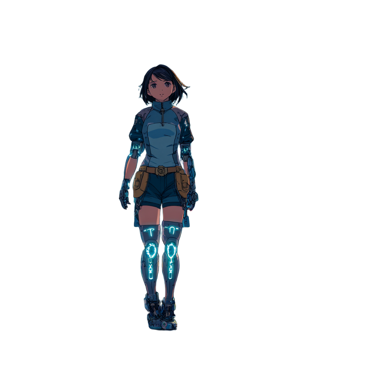 Mechanical Prosthetic Girl Vinyl Car Decal Sticker – Waterproof & UV-Resistant 3.4133333333333336"
