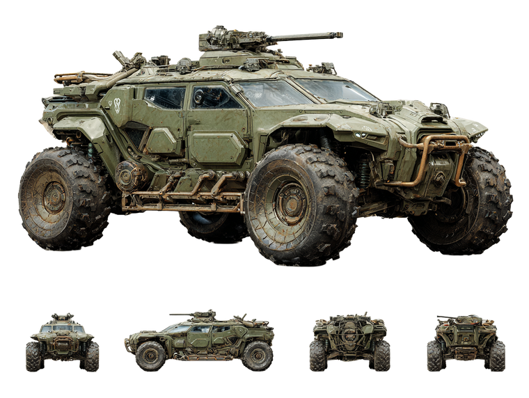 Futuristic Military Vehicle Vinyl Car Decal Sticker – Waterproof & UV-Resistant 6.1866666666666665"
