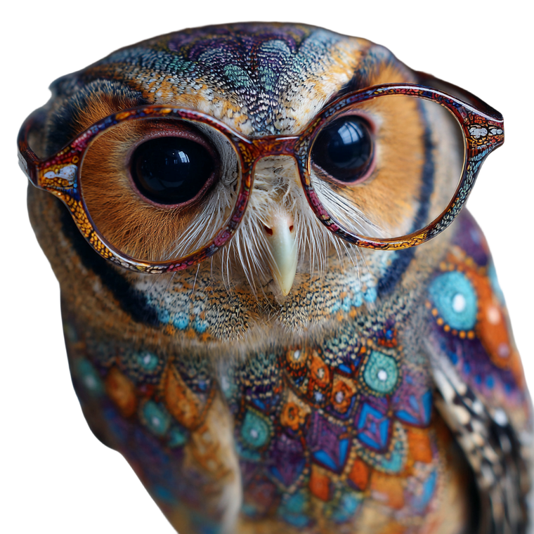 Stylish Owl Glasses Vinyl Car Decal Sticker – Waterproof & UV-Resistant 6.826666666666667"