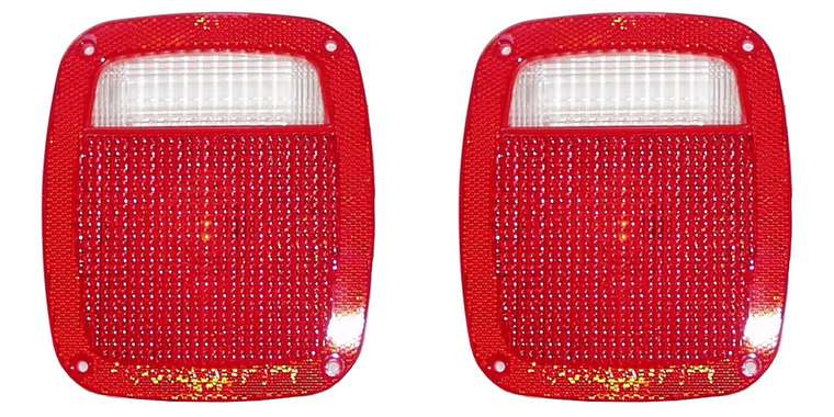 2x Crown Automotive Red Tail Light Lens | Fits Jeep CJ7 Wrangler YJ TJ CJ5 | Quality Replacement | Easy Installation
