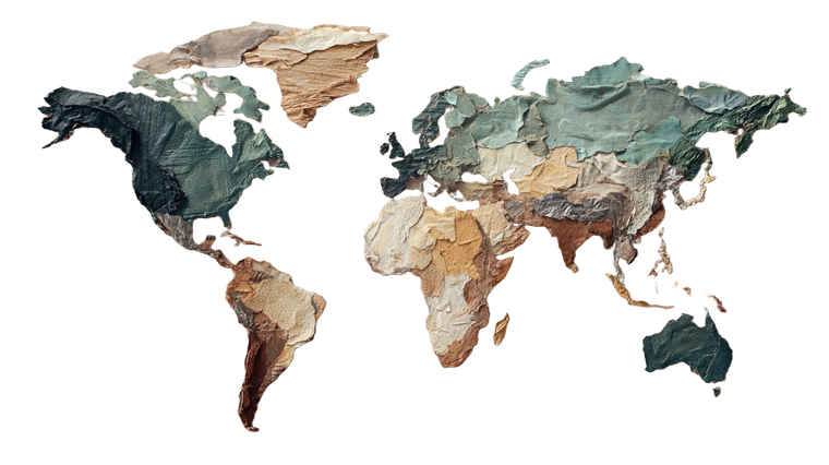 Earth Map Collage Vinyl Car Decal Sticker – Waterproof & UV-Resistant 5.4