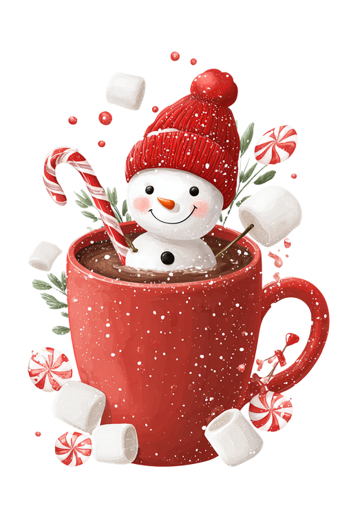 Snowman In Mug Vinyl Car Decal Sticker – Waterproof & UV-Resistant 4.4