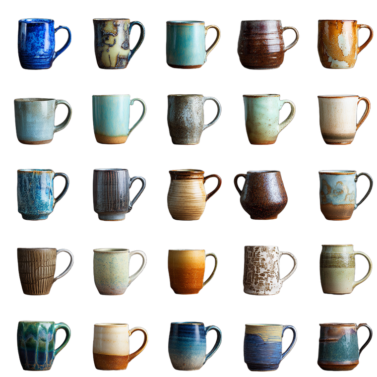 Ceramic Mug Shapes Vinyl Car Decal Sticker – Waterproof & UV-Resistant 3.4133333333333336"