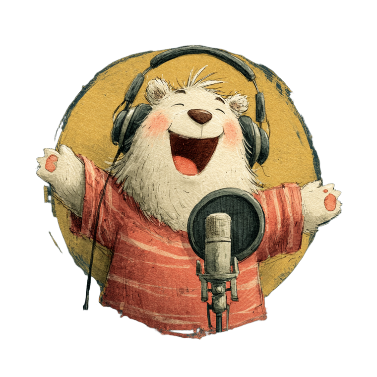 Podcast Bear Logo Vinyl Car Decal Sticker – Waterproof & UV-Resistant 3.4133333333333336"