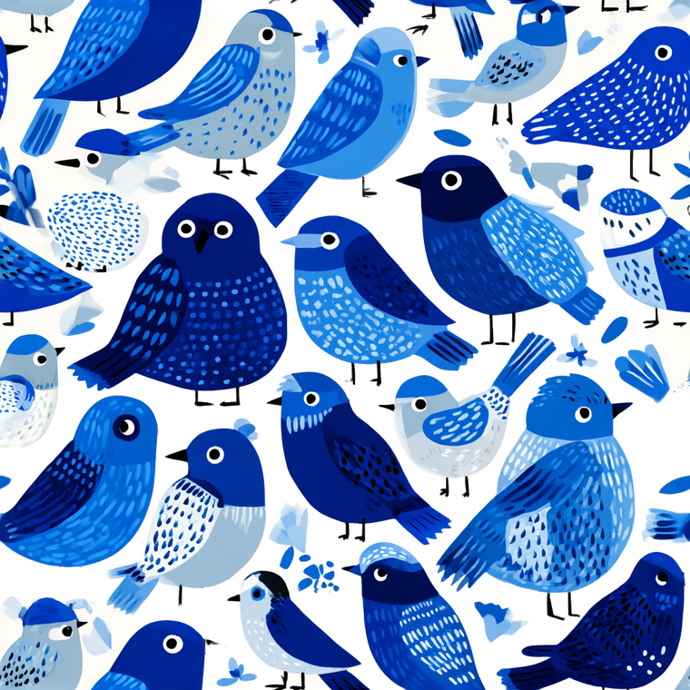 Blue Bird Pattern V2 Vinyl Car Decal Sticker – Waterproof & UV-Resistant 3.4133333333333336"