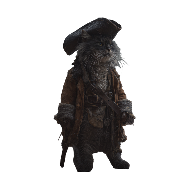 Pirate Cat Captain V5 Vinyl Car Decal Sticker – Waterproof & UV-Resistant 3.4133333333333336"