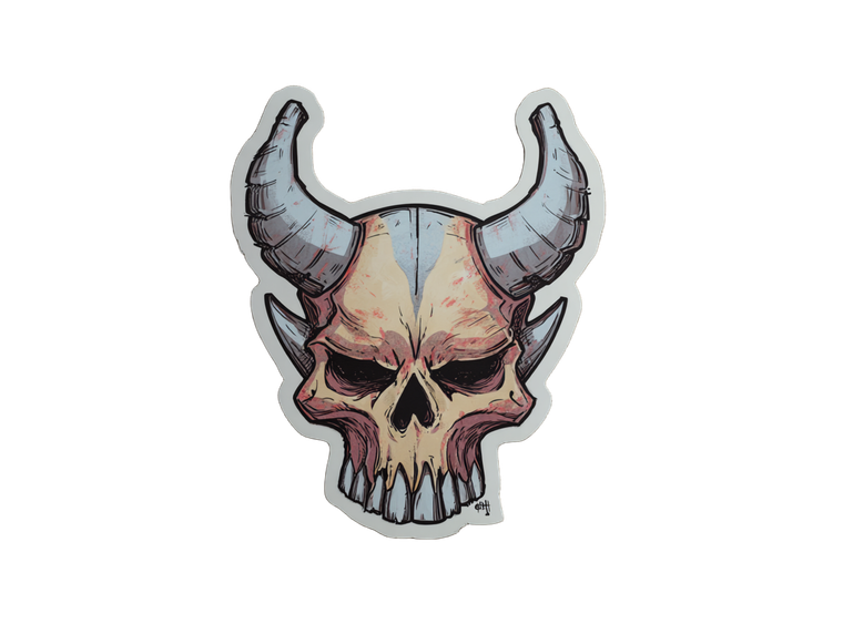 Graffiti Horned Skull Vinyl Car Decal Sticker – Waterproof & UV-Resistant 6.1866666666666665"
