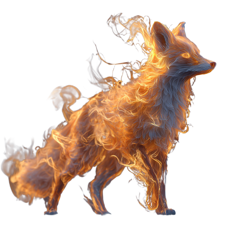 Fox Fire Spirit Vinyl Car Decal Sticker – Waterproof & UV-Resistant 3.4133333333333336"