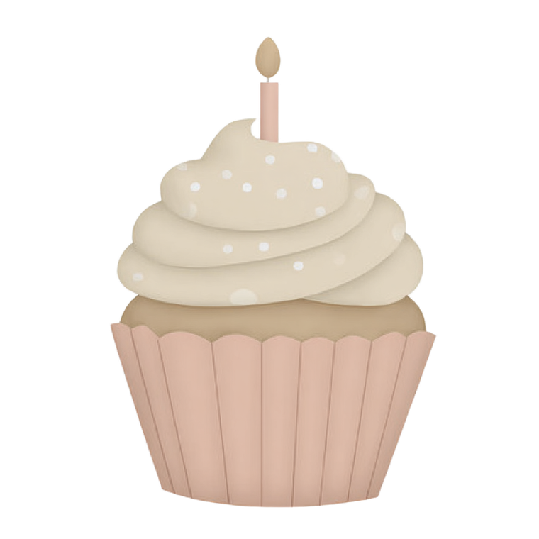 Pink Cupcake Candle Vinyl Car Decal Sticker – Waterproof & UV-Resistant 6.826666666666667"