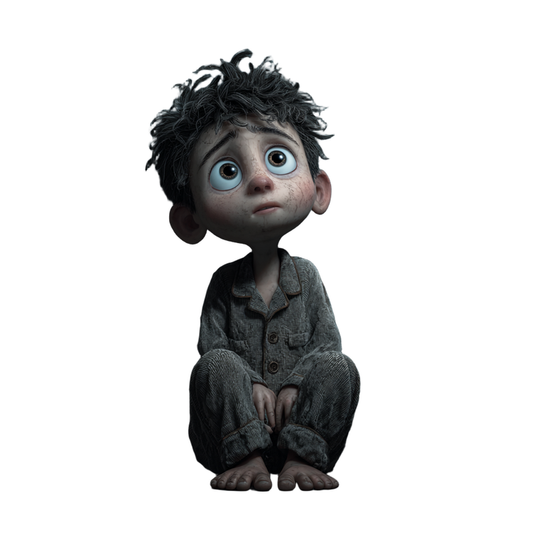 Sad Child Animation Vinyl Car Decal Sticker – Waterproof & UV-Resistant 3.4133333333333336"