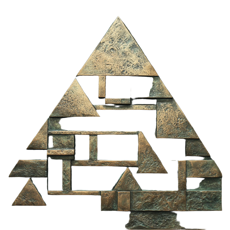 Bronze Pyramid Bas-Relief Vinyl Car Decal Sticker – Waterproof & UV-Resistant 6.826666666666667"