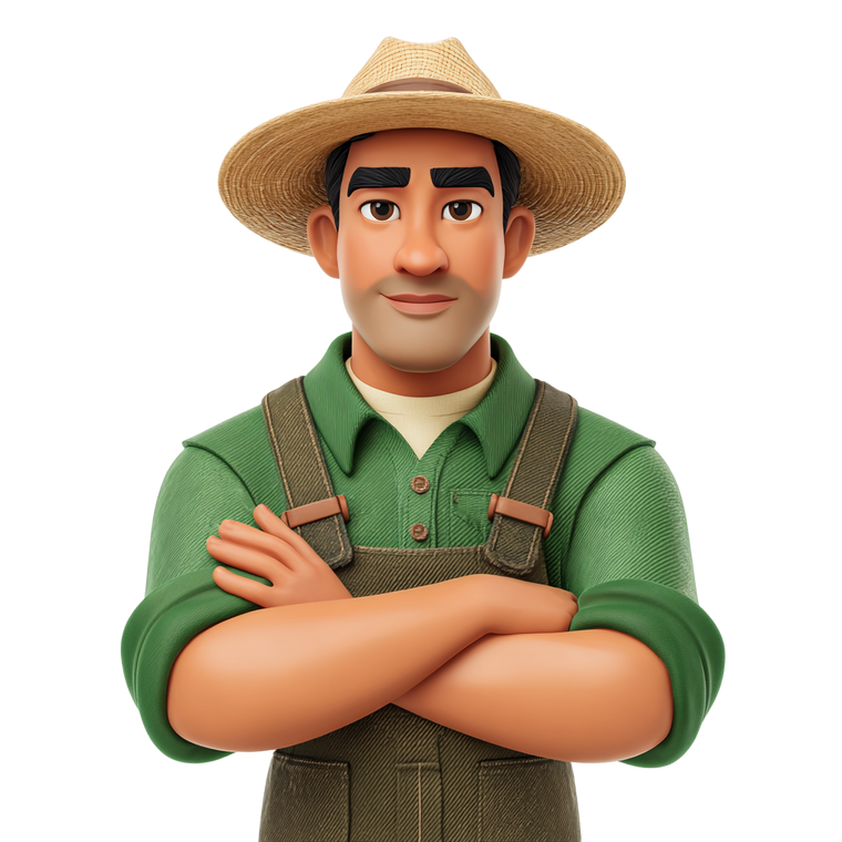Ecuadorian Farmer Character Vinyl Car Decal Sticker – Waterproof & UV-Resistant 3.4133333333333336"