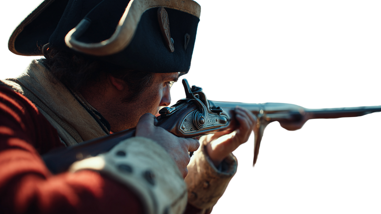 Revolutionary Soldiers Shooting Vinyl Car Decal Sticker – Waterproof & UV-Resistant 5.4