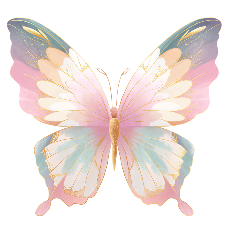 Pastel Butterfly Clipart Vinyl Car Decal Sticker – Waterproof & UV-Resistant 3.4133333333333336"
