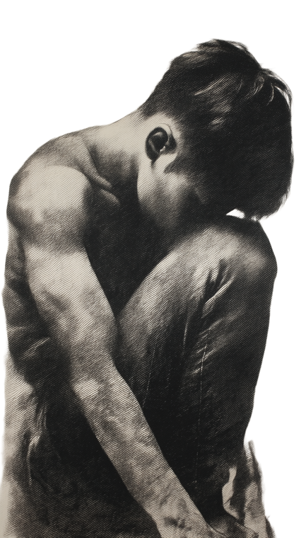 Hunched Asian Man Vinyl Car Decal Sticker – Waterproof & UV-Resistant 9.706666666666667"