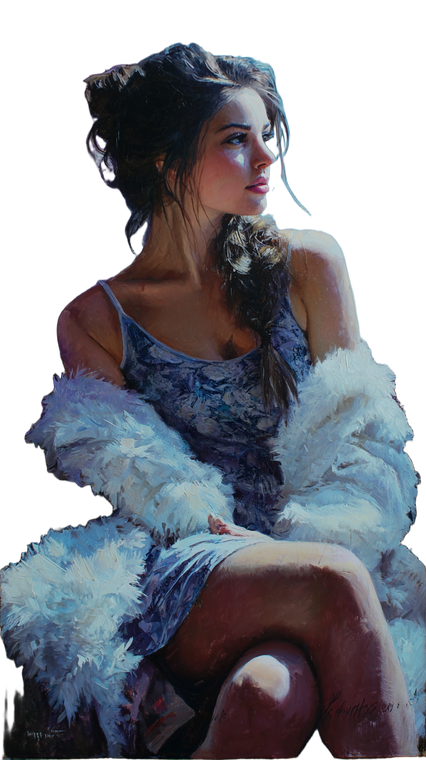 Cozy Painting Woman Vinyl Car Decal Sticker – Waterproof & UV-Resistant 9.706666666666667"