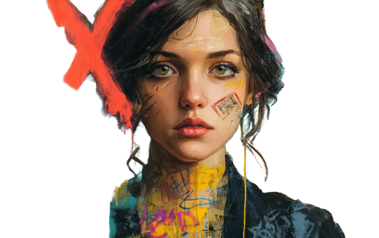 Graffiti-Defaced Portrait Vinyl Car Decal Sticker – Waterproof & UV-Resistant 5.76"