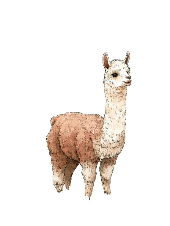 Watercolor Alpaca Vinyl Car Decal Sticker – Waterproof & UV-Resistant 4.1066666666666665"