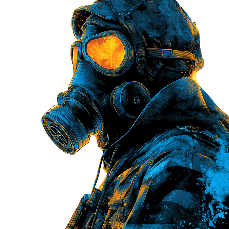 Apocalyptic Soldier Tshirt Vinyl Car Decal Sticker – Waterproof & UV-Resistant 3.4133333333333336"