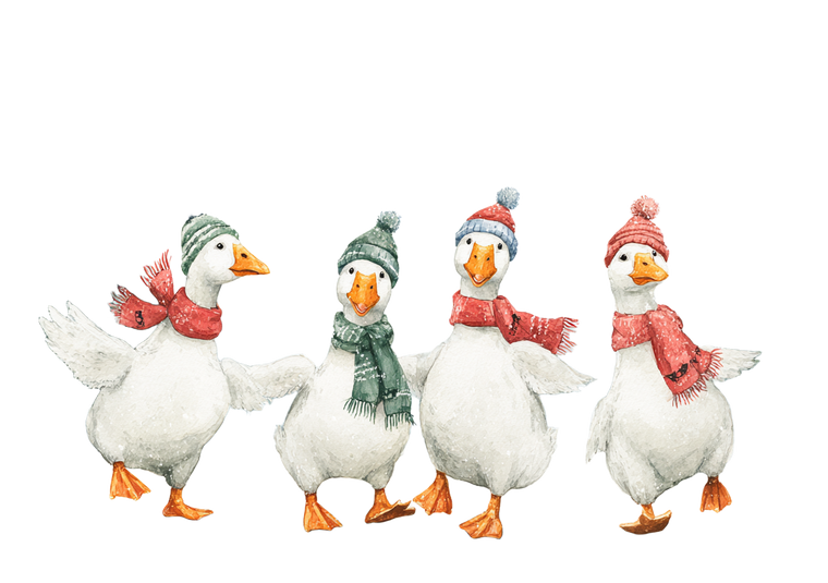 Dancing Festive Geese Vinyl Car Decal Sticker – Waterproof & UV-Resistant 3.0