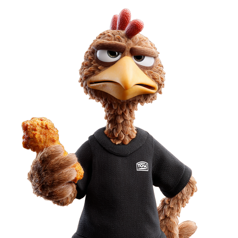 Chicken Mascot Character Vinyl Car Decal Sticker – Waterproof & UV-Resistant 6.826666666666667"