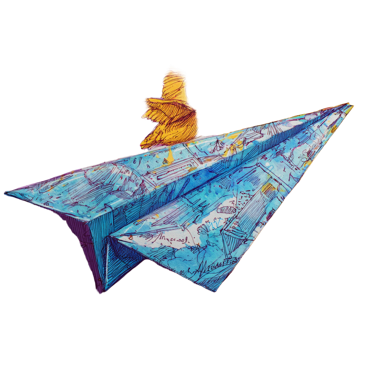 Paper Airplane Ducks Vinyl Car Decal Sticker – Waterproof & UV-Resistant 3.4133333333333336"