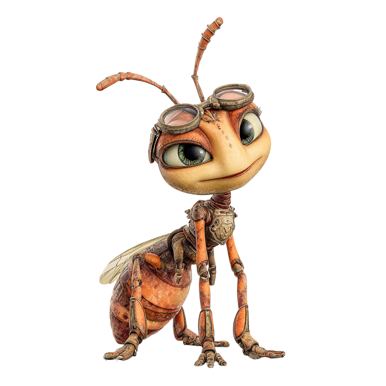 Animated Ant Girl Vinyl Car Decal Sticker – Waterproof & UV-Resistant 3.4133333333333336"