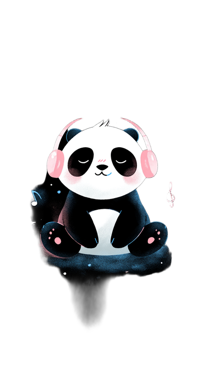Kawaii Panda Listening Vinyl Car Decal Sticker – Waterproof & UV-Resistant 9.706666666666667"