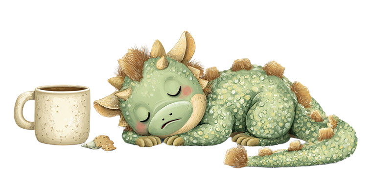 Tired Baby Dragon Vinyl Car Decal Sticker – Waterproof & UV-Resistant 5.12"