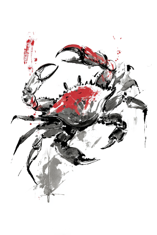 Abstract Ink Crab Vinyl Car Decal Sticker – Waterproof & UV-Resistant 4.4