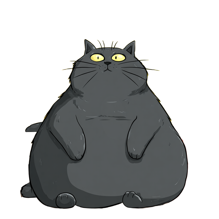 Cartoon Fat Cat V3 Vinyl Car Decal Sticker – Waterproof & UV-Resistant 6.826666666666667"