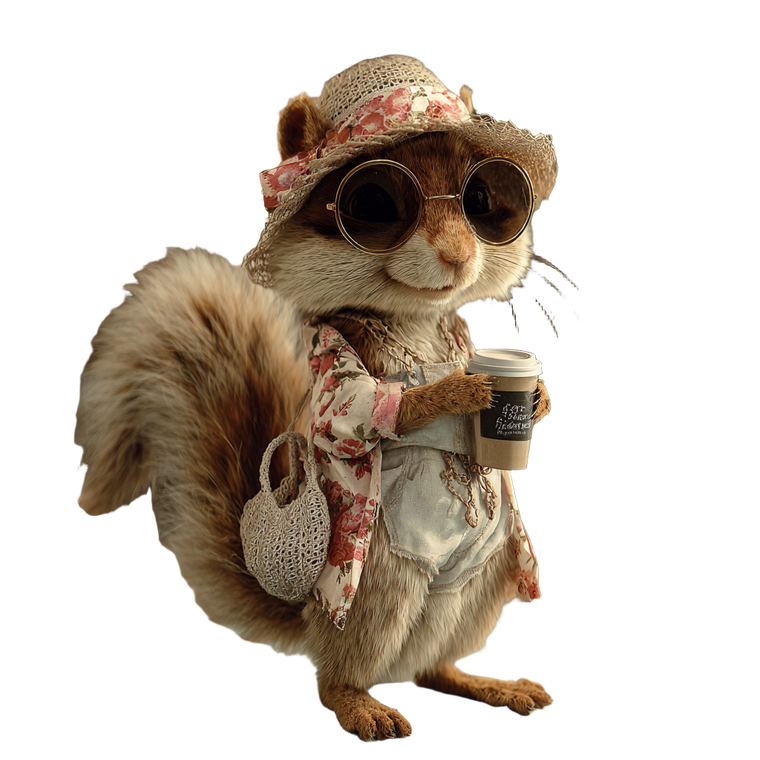 Sassy Squirrel Barista Vinyl Car Decal Sticker – Waterproof & UV-Resistant 3.4133333333333336"
