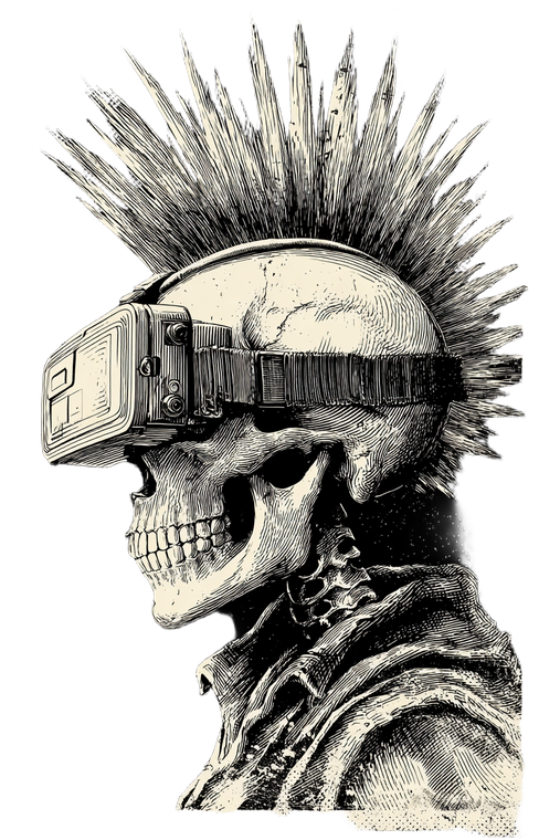 Punk Skull Vr Vinyl Car Decal Sticker – Waterproof & UV-Resistant 8.96"