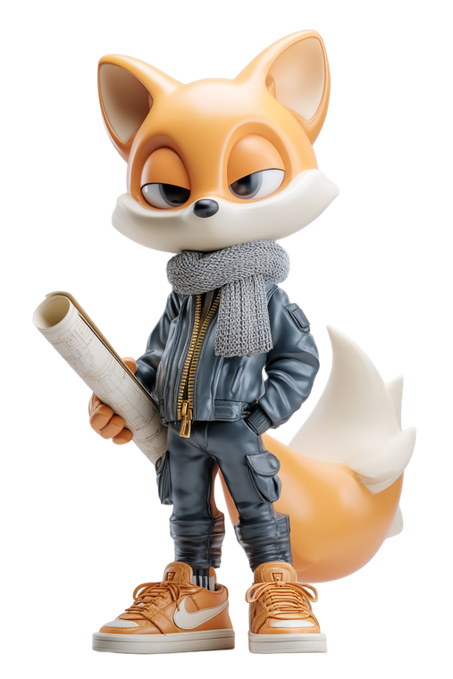 Stylish Fox Toy Vinyl Car Decal Sticker – Waterproof & UV-Resistant 8.96"