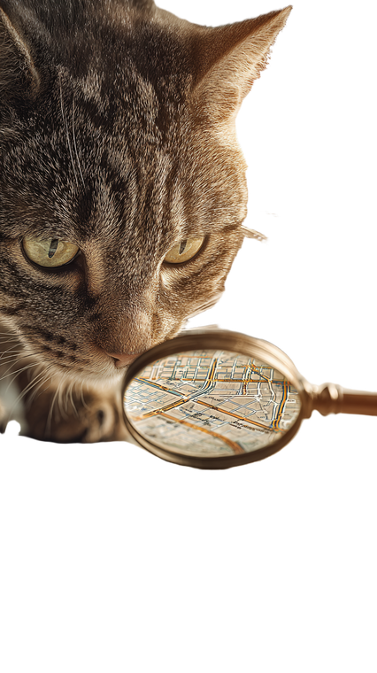 Detective Cat Investigation Vinyl Car Decal Sticker – Waterproof & UV-Resistant 9.706666666666667"
