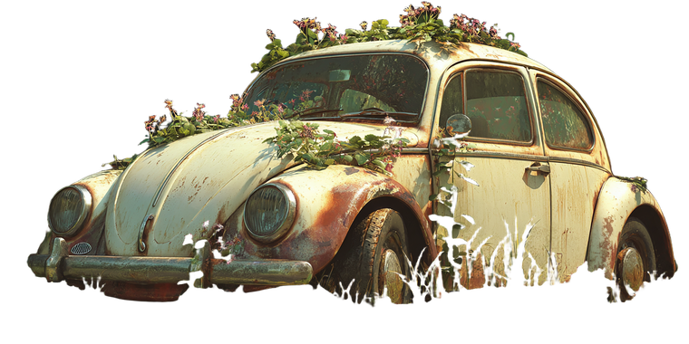 Vintage Volkswagen Beetle V2 Vinyl Car Decal Sticker – Waterproof & UV-Resistant 2.56"