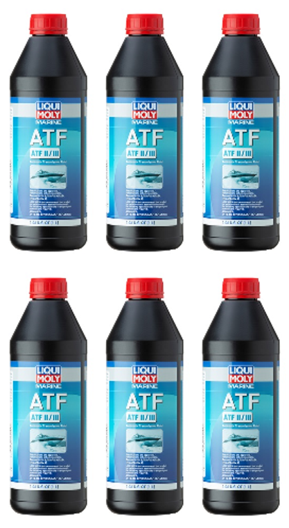 6x High Performance Marine ATF | Universal Synthetic Fluid | 1 Liter Bottle | Best for Drives, Transmissions & Control Systems